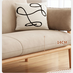 Modern Multi-Color Sofa with Faux Leather and Oak Wood Accents - Beige, Yellow, Gray, Blue, Green, Light Brown fcp-1293