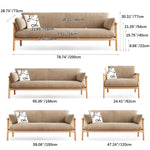 Modern Multi-Color Sofa with Faux Leather and Oak Wood Accents - Beige, Yellow, Gray, Blue, Green, Light Brown fcp-1293