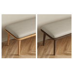 Versatile Beige & Gray Stool with Khaki Green Ash Wood and Premium Leathaire Finish fcp-1294
