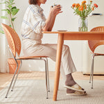 Stylish Natural Cherry Wood Dining Table | Premium Quality & Elegant Design fcp-1296