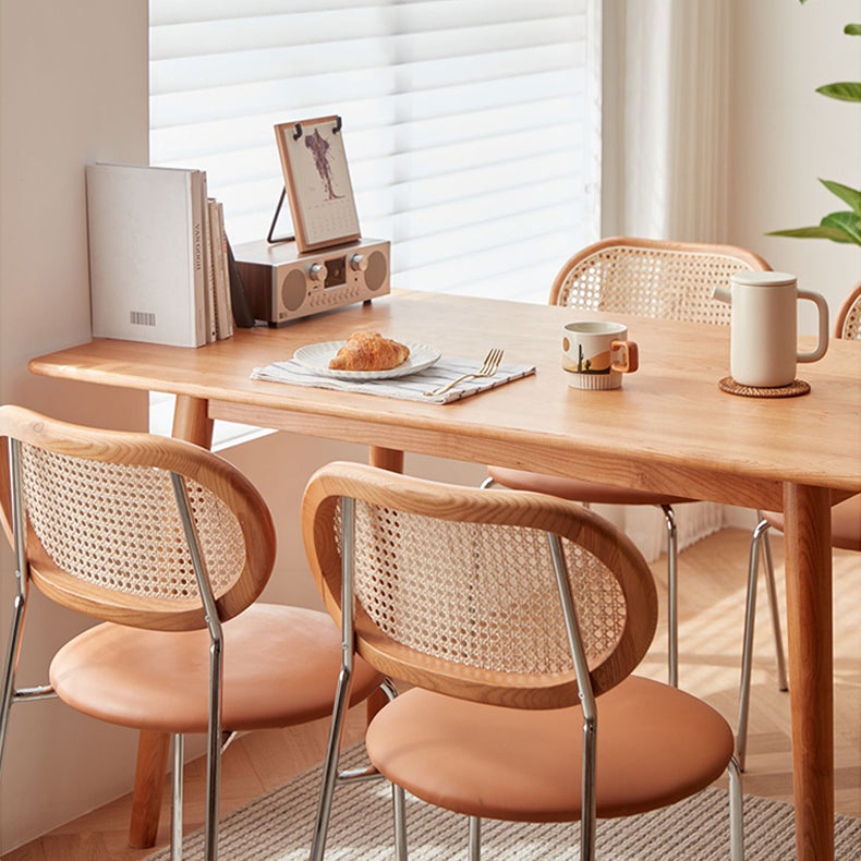 Stylish Natural Cherry Wood Dining Table | Premium Quality & Elegant Design fcp-1296