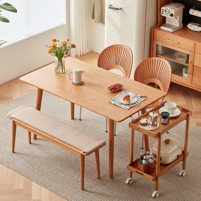 Stylish Natural Cherry Wood Dining Table | Premium Quality & Elegant Design fcp-1296