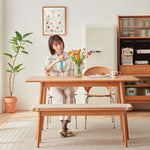 Stylish Natural Cherry Wood Dining Table | Premium Quality & Elegant Design fcp-1296