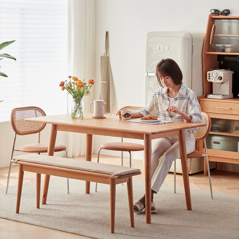 Stylish Natural Cherry Wood Dining Table | Premium Quality & Elegant Design fcp-1296