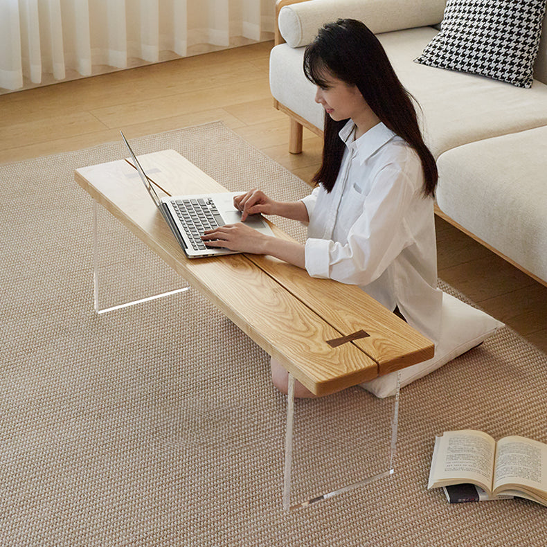 Elegant Natural Brown Ash Wood Stool - Perfect for Modern Interiors fcp-1301