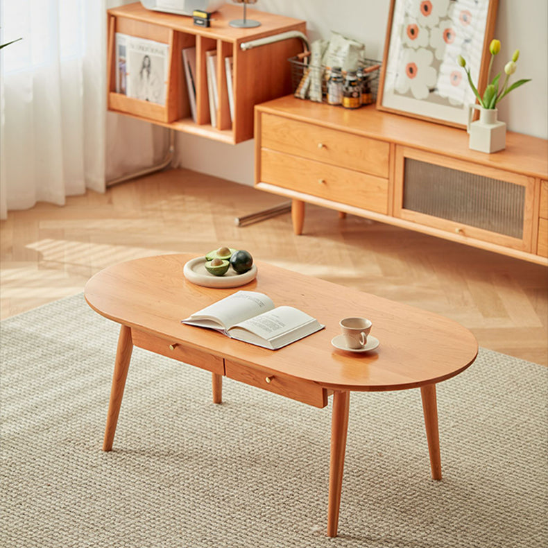 Elegant Tea Table in Rich Natural Cherry Wood Finish fcp-1316