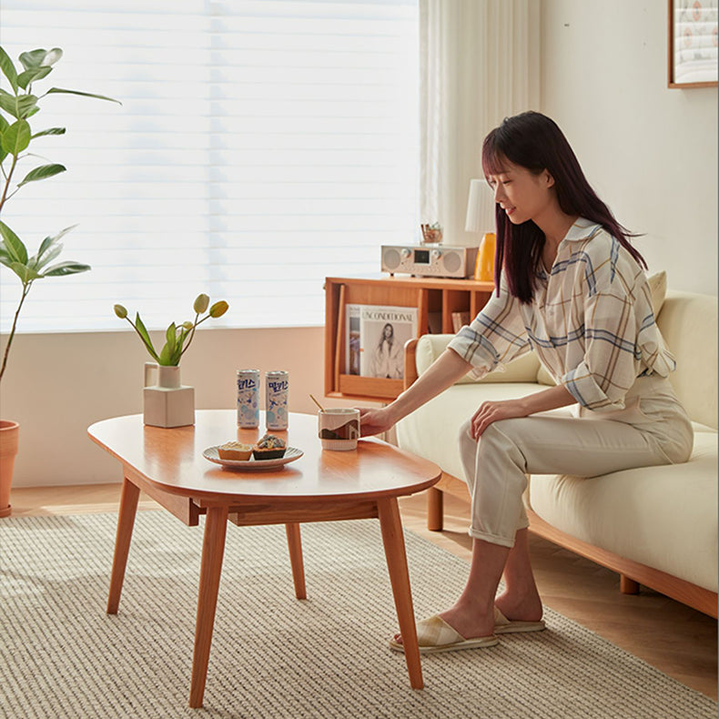 Elegant Tea Table in Rich Natural Cherry Wood Finish fcp-1316