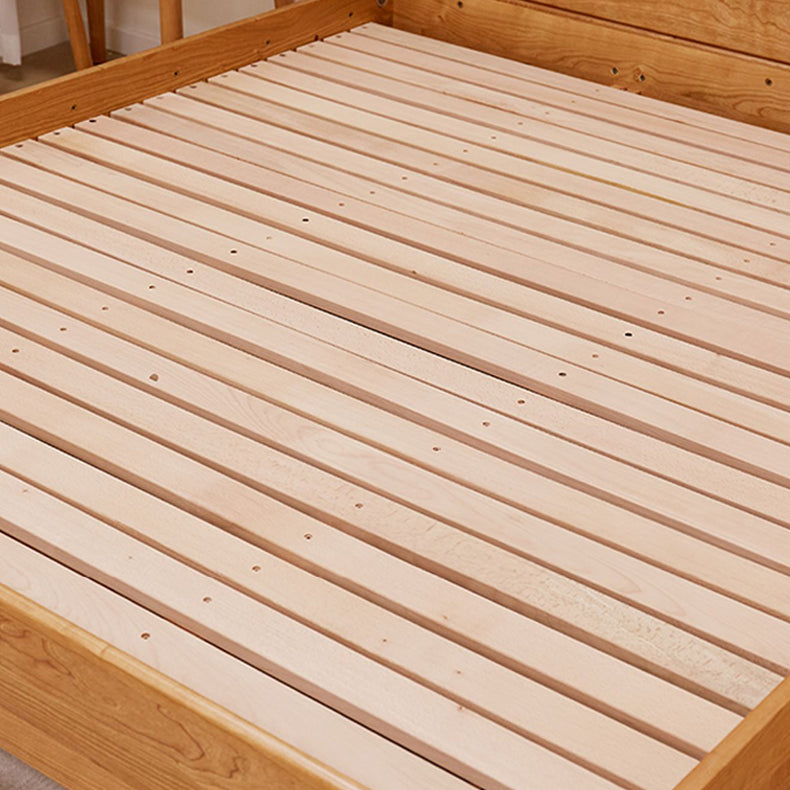 Luxury Bed Frame in Natural Cherry and Zelkova Wood - Elegant and Durable Design for Your Bedroom fcp-1324