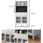 Elegant Black Multi-Layer Board and Glass Cabinet – Stylish Storage Solution for Home and Kitchen fcr-4814