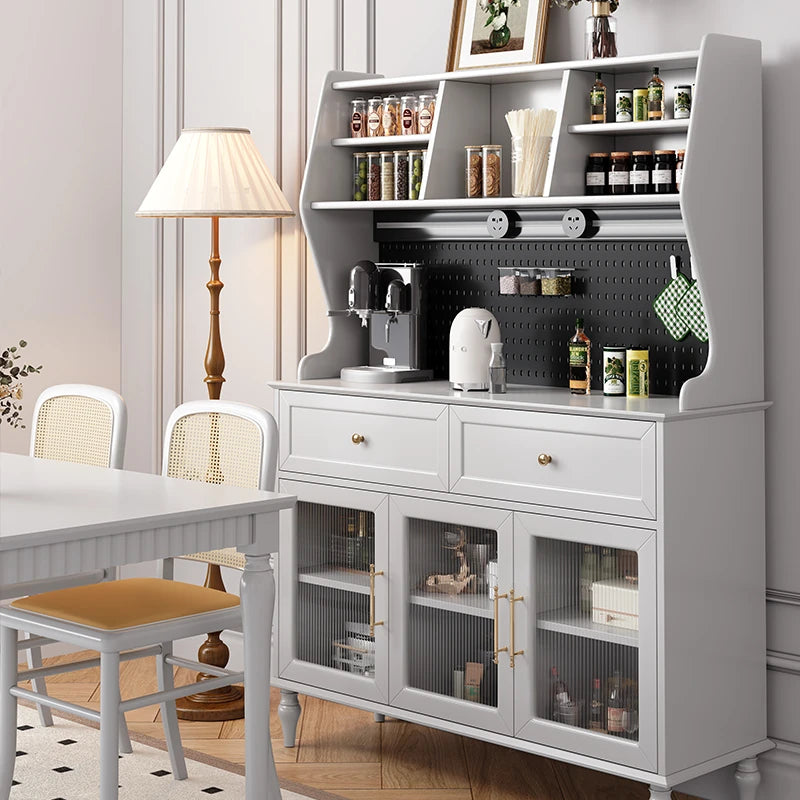 Elegant Black Multi-Layer Board and Glass Cabinet – Stylish Storage Solution for Home and Kitchen fcr-4814