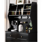 Elegant Black Multi-Layer Board and Glass Cabinet – Stylish Storage Solution for Home and Kitchen fcr-4814