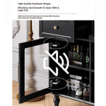Elegant Black Multi-Layer Board and Glass Cabinet – Stylish Storage Solution for Home and Kitchen fcr-4814