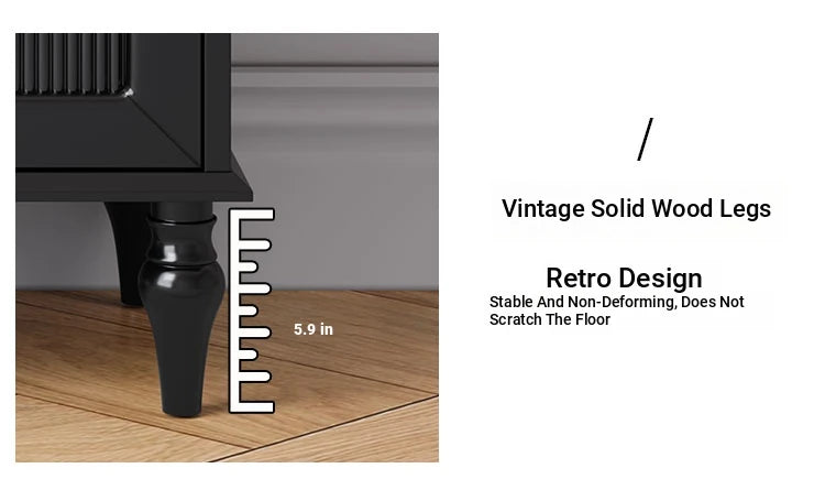 Elegant Black Multi-Layer Board and Glass Cabinet – Stylish Storage Solution for Home and Kitchen fcr-4814