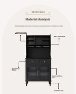 Elegant Black Multi-Layer Board and Glass Cabinet – Stylish Storage Solution for Home and Kitchen fcr-4814