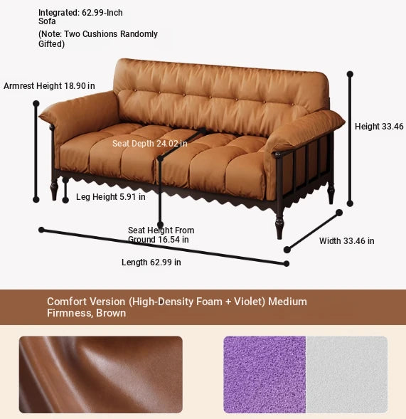 Stylish Cowhide Leather Sofa with Ash Wood Frame – Perfect for Modern Living Rooms fcr-4815