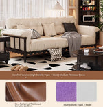 Stylish Cowhide Leather Sofa with Ash Wood Frame – Perfect for Modern Living Rooms fcr-4815
