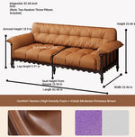 Stylish Cowhide Leather Sofa with Ash Wood Frame – Perfect for Modern Living Rooms fcr-4815