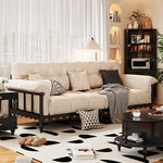 Stylish Cowhide Leather Sofa with Ash Wood Frame – Perfect for Modern Living Rooms fcr-4815