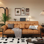 Stylish Cowhide Leather Sofa with Ash Wood Frame – Perfect for Modern Living Rooms fcr-4815