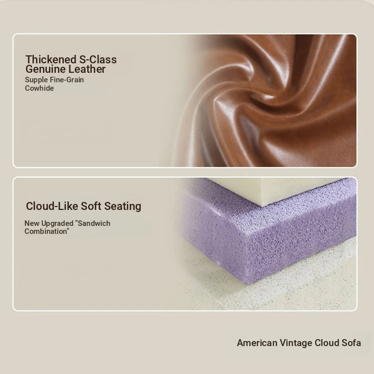 Stylish Cowhide Leather Sofa with Ash Wood Frame – Perfect for Modern Living Rooms fcr-4815