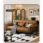 Stylish Cowhide Leather Sofa with Ash Wood Frame – Perfect for Modern Living Rooms fcr-4815