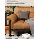 Stylish Cowhide Leather Sofa with Ash Wood Frame – Perfect for Modern Living Rooms fcr-4815