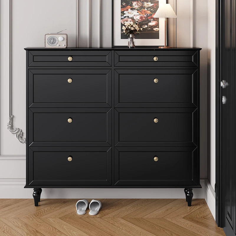 Elegant Black Multi-Layer Board Cabinet with Stylish Drawers for Modern Home Storage fcr-4817