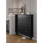 Elegant Black Multi-Layer Board Cabinet with Stylish Drawers for Modern Home Storage fcr-4817