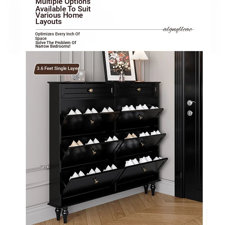 Elegant Black Multi-Layer Board Cabinet with Stylish Drawers for Modern Home Storage fcr-4817
