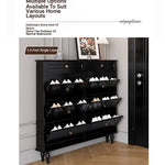 Elegant Black Multi-Layer Board Cabinet with Stylish Drawers for Modern Home Storage fcr-4817