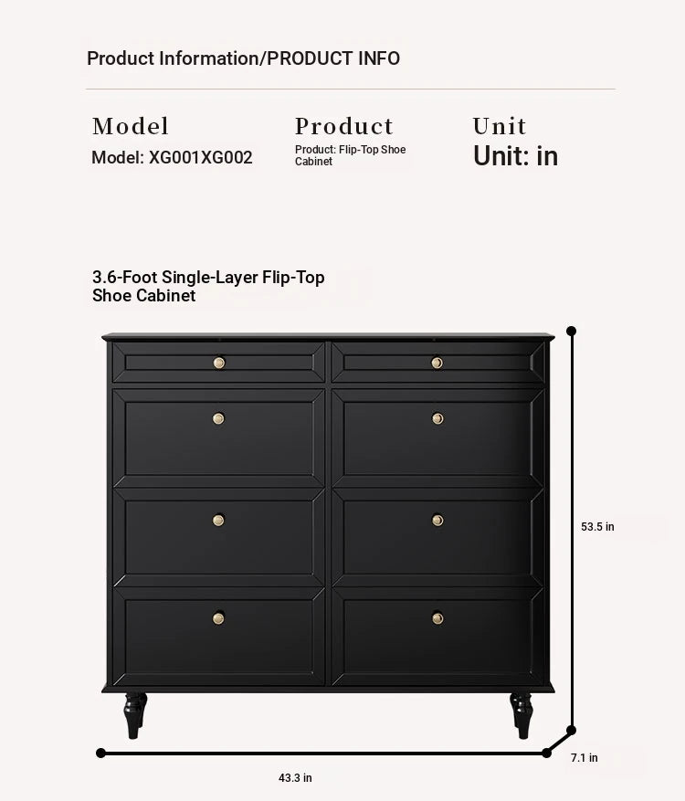 Elegant Black Multi-Layer Board Cabinet with Stylish Drawers for Modern Home Storage fcr-4817