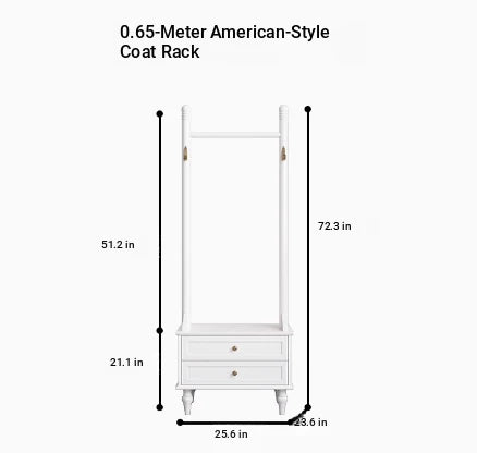 Stylish Multi-Layer Storage Rack with Hanging Bar & Drawers - Perfect for Organizing Clothes and Accessories fcr-4818