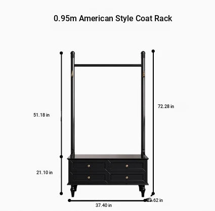 Stylish Multi-Layer Storage Rack with Hanging Bar & Drawers - Perfect for Organizing Clothes and Accessories fcr-4818