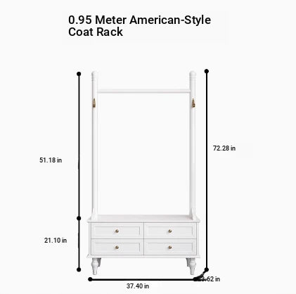 Stylish Multi-Layer Storage Rack with Hanging Bar & Drawers - Perfect for Organizing Clothes and Accessories fcr-4818