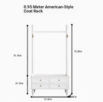 Stylish Multi-Layer Storage Rack with Hanging Bar & Drawers - Perfect for Organizing Clothes and Accessories fcr-4818