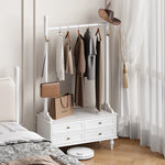 Stylish Multi-Layer Storage Rack with Hanging Bar & Drawers - Perfect for Organizing Clothes and Accessories fcr-4818
