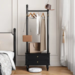 Stylish Multi-Layer Storage Rack with Hanging Bar & Drawers - Perfect for Organizing Clothes and Accessories fcr-4818