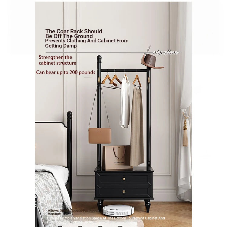 Stylish Multi-Layer Storage Rack with Hanging Bar & Drawers - Perfect for Organizing Clothes and Accessories fcr-4818