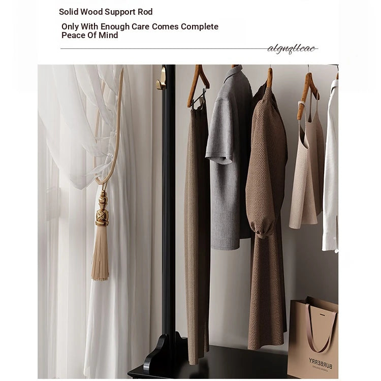 Stylish Multi-Layer Storage Rack with Hanging Bar & Drawers - Perfect for Organizing Clothes and Accessories fcr-4818
