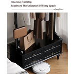Stylish Multi-Layer Storage Rack with Hanging Bar & Drawers - Perfect for Organizing Clothes and Accessories fcr-4818
