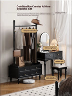Stylish Multi-Layer Storage Rack with Hanging Bar & Drawers - Perfect for Organizing Clothes and Accessories fcr-4818