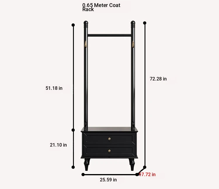 Stylish Multi-Layer Storage Rack with Hanging Bar & Drawers - Perfect for Organizing Clothes and Accessories fcr-4818