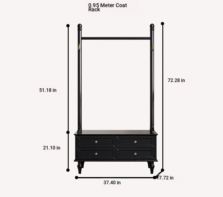 Stylish Multi-Layer Storage Rack with Hanging Bar & Drawers - Perfect for Organizing Clothes and Accessories fcr-4818