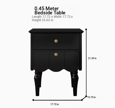Elegant Black Bedside Cupboard with Multi-Layer Board and Stylish Design - Perfect for Modern Bedrooms fcr-4819