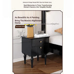 Elegant Black Bedside Cupboard with Multi-Layer Board and Stylish Design - Perfect for Modern Bedrooms fcr-4819