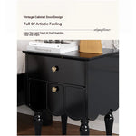 Elegant Black Bedside Cupboard with Multi-Layer Board and Stylish Design - Perfect for Modern Bedrooms fcr-4819