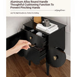 Elegant Black Bedside Cupboard with Multi-Layer Board and Stylish Design - Perfect for Modern Bedrooms fcr-4819