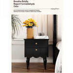 Elegant Black Bedside Cupboard with Multi-Layer Board and Stylish Design - Perfect for Modern Bedrooms fcr-4819
