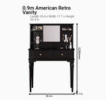 Elegant Black Makeup Table with Multi-Layer Board and Glass - Stylish Vanity Set for Your Beauty Routine fcr-4824