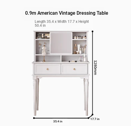 Elegant Black Makeup Table with Multi-Layer Board and Glass - Stylish Vanity Set for Your Beauty Routine fcr-4824